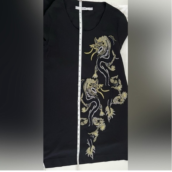 MARIA Cher Vintage Black Dragon Embroidered Mini Dress - Picture 8 of 10
